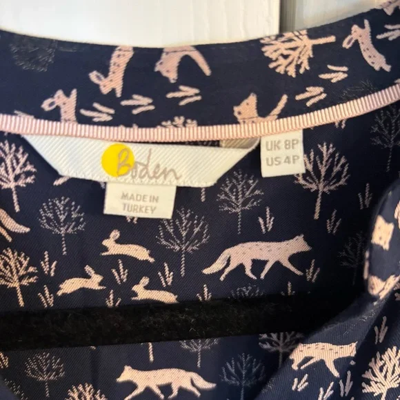 ‼️Sold‼️Boden Navy and Pink Animal Print Dress - Picture 10 of 14